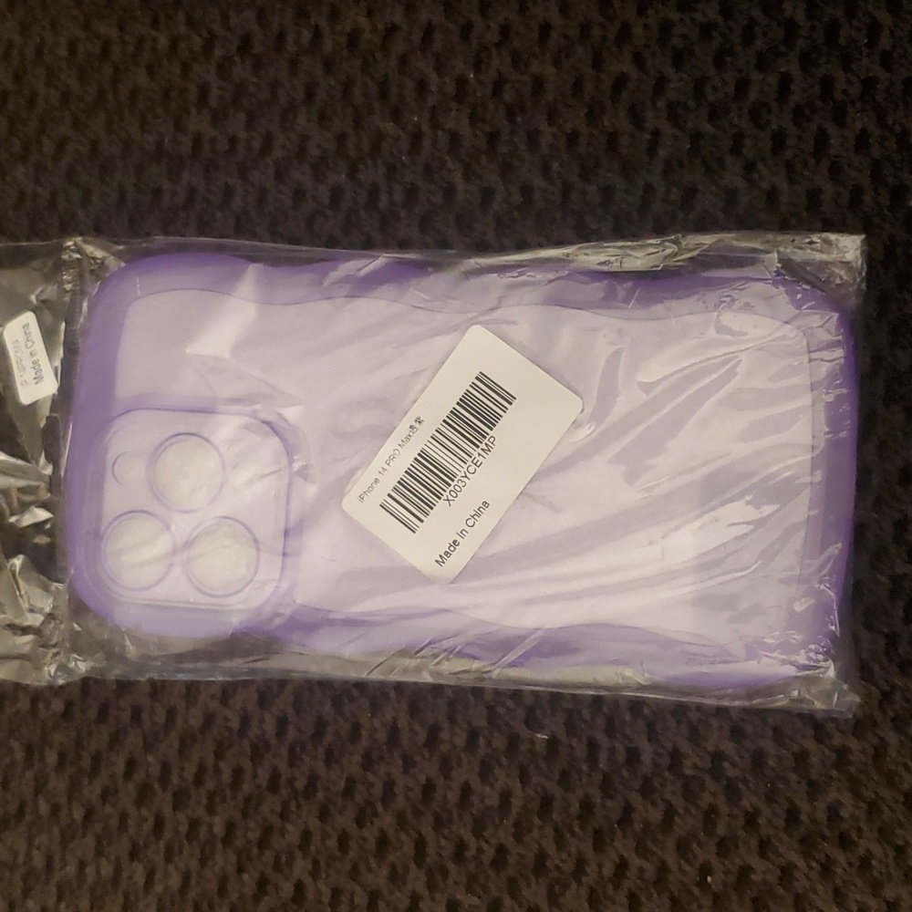 Iphone 14 Pro Max Case Wavy Edge Clear purple